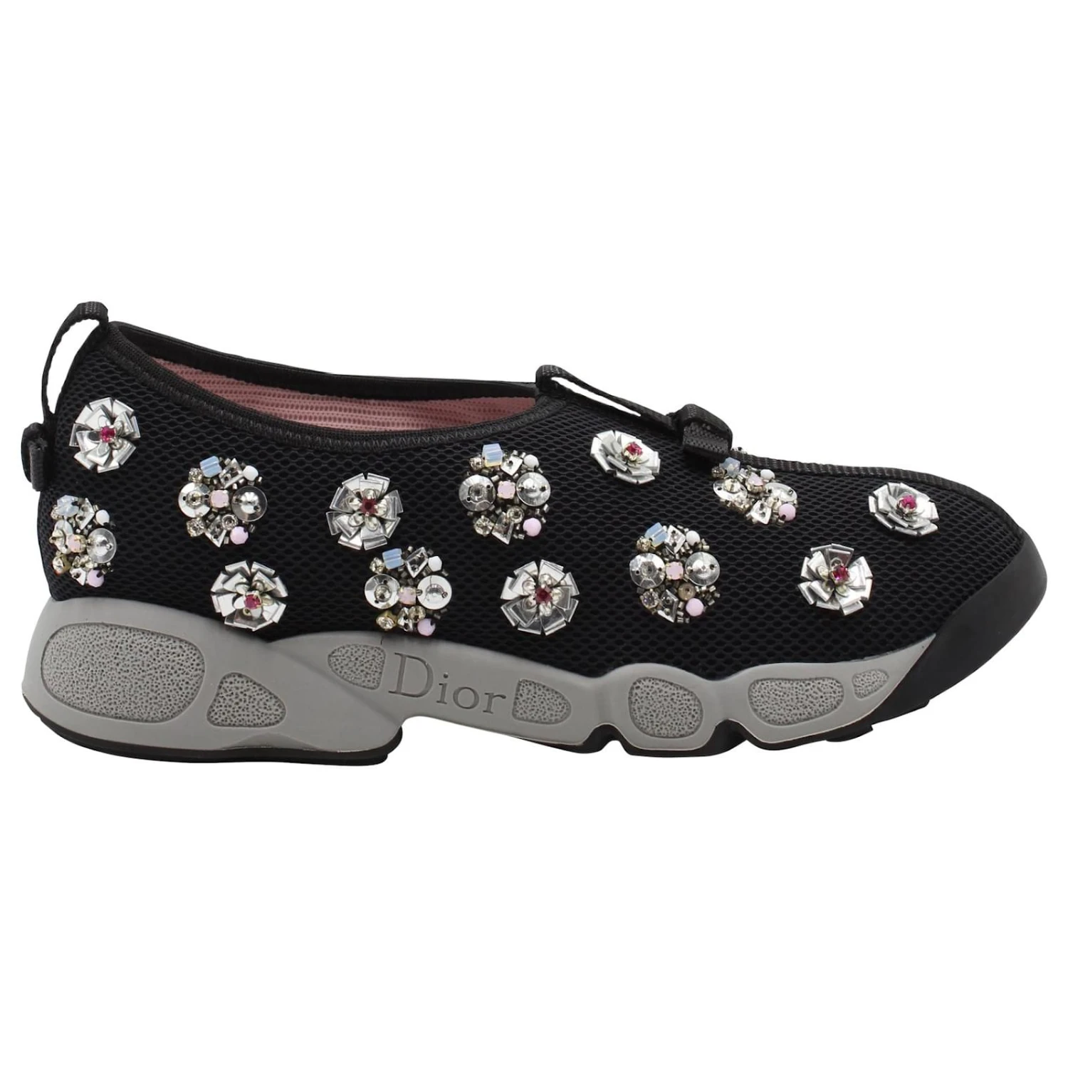 Dior Baskets Embellies Fusion En Coton Noir 1 Dior Baskets Embellies Fusion En Coton Noir