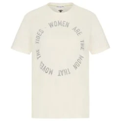 DIOR WOMEN ARE THE MOON 'T-SHIRT Ecru Lin Et Coton Blanc