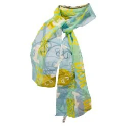 Christian Dior Foulard Jaune Bleu Clair