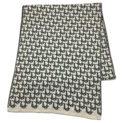 Cache-nez Christian Dior Trotter / Laine / Blanc / Motif Total