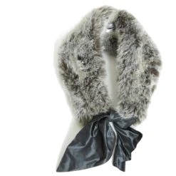 Christian Dior DIOR COLLAR SCARF FAUX FUR GREY Gris