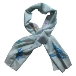 Christian Dior Étole Soie 125 X 42 Vintage Bleu Clair