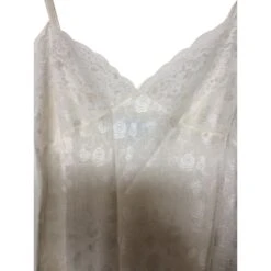 Christian Dior Chemise De Nuit Fines Bretelles Blanc Cassé