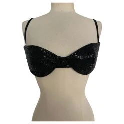 Christian Dior Soutien Gorge Brodé De Perles Rocaille Noires