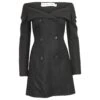 Robe Dior Off-the-Shoulder Jacket En Laine Noire