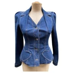 Christian Dior Merveilleuse Veste En Jean Dior Cœur Bleu
