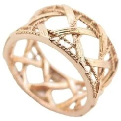 Christian Dior NEUF BAGUE CHRISTIAN MY DIOR CANNAGE MYD95002 T52 EN OR ROSE 18K PINK RING Doré