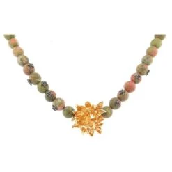 NEUF COLLIER CHRISTIAN DIOR RAS DU COU FLEUR & PERLES CHOKER DORE NECKLACE Doré