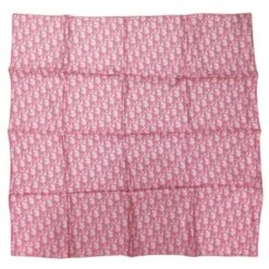 NEUF FOULARD CHRISTIAN DIOR CARRE 70 TOILE MONOGRAMME OBLIQUE SOIE SCARF Rose