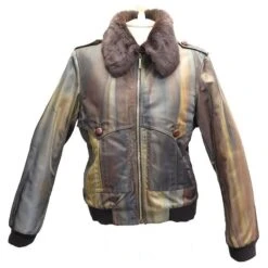 NEUF MANTEAU CHRISTIAN DIOR BLOUSON 40 M NYLON FOURRURE AGNEAU LAINE COAT Marron