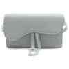 NEUF SAC A MAIN CHRISTIAN DIOR POCHETTE CEINTURE SADDLE WAIST BELT BAG Gris