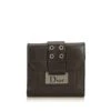Dior Petit Portefeuille En Cuir Marron Marron Foncé