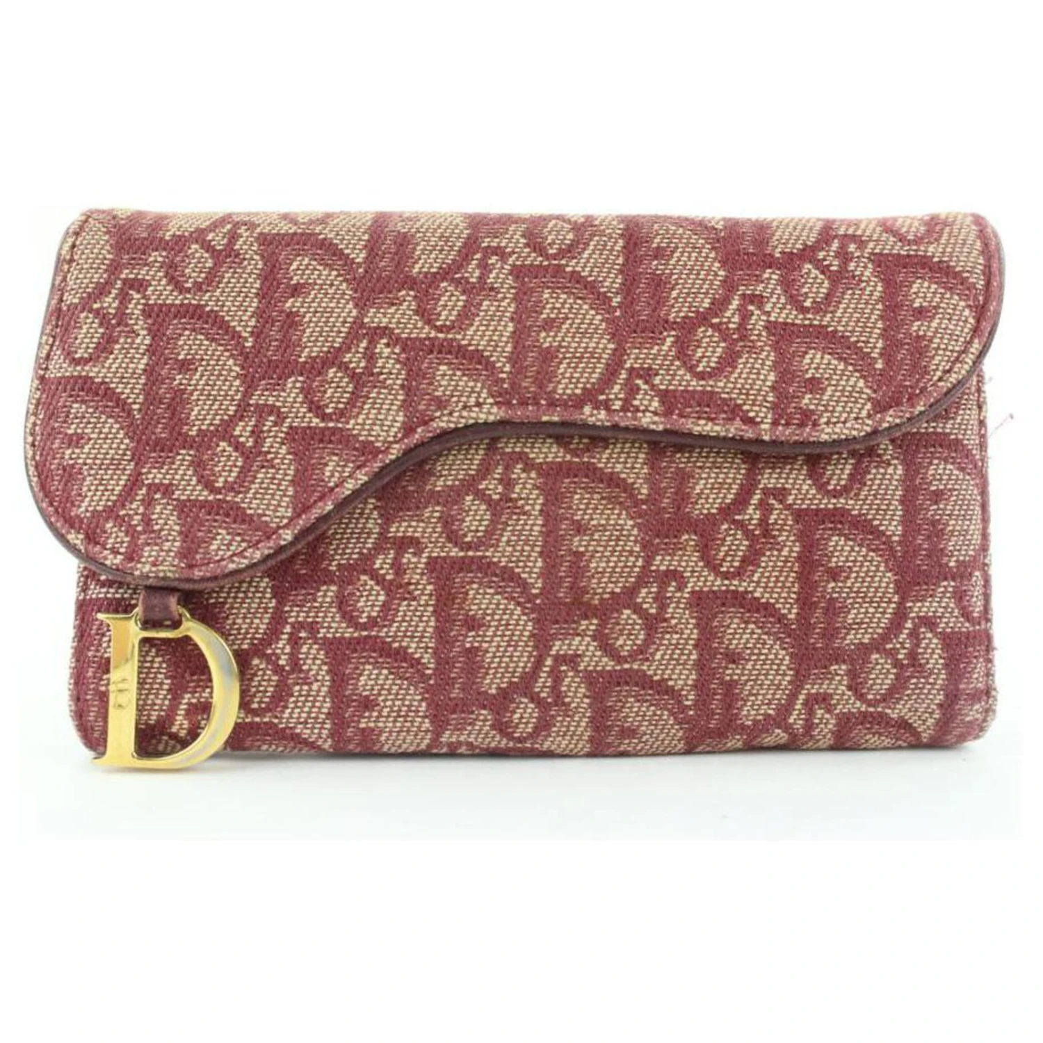 Dior Long Portefeuille à Rabat Bordeaux Monogram Trotteur Saddle 1 Dior Long Portefeuille à Rabat Bordeaux Monogram Trotteur Saddle