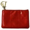 Porte-Monnaie Dior Cannage En Cuir Verni Rouge