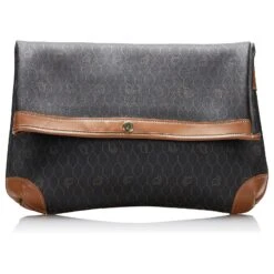 Pochette En Nid D'abeille Noire Dior