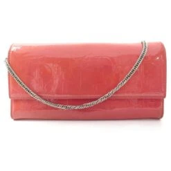 PORTEFEUILLE CHRISTIAN DIOR RENDEZ-VOUS EN CUIR VERNIS OBLIQUE POCHETTE WOC Rose