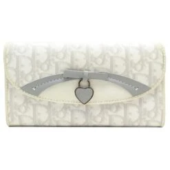 PORTEFEUILLE CHRISTIAN DIOR ROMANTIQUE TROTTER TOILE OBLIQUE CREME WALLET Écru