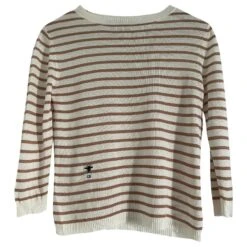 Pull En Soie Dior Crème Marron Clair
