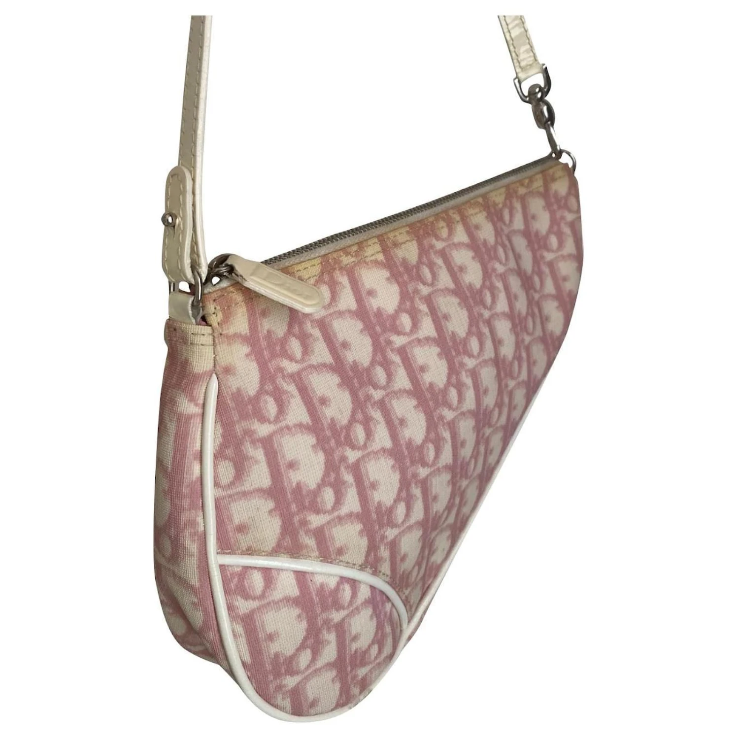 Christian Dior Sac Dior Mini Trotter Saddle Rose 1 Christian Dior Sac Dior Mini Trotter Saddle Rose