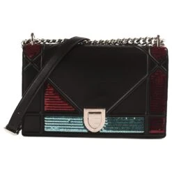 Diorama Sacs à Main DIOR T. Cuir De Vachette Noir