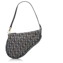 Saddle Mini Selle En Toile Dior Oblique Bleu