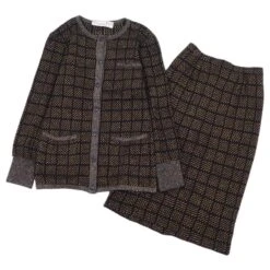 Tailleur Jupe Dior Marron Noir Doré