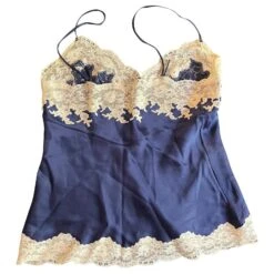 Christian Dior Top En Soie Défilé Dior X Galliano AH 97/98 Bleu Marine