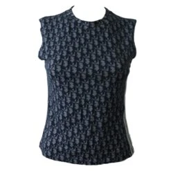 Christian Dior Top Monogrammé Bleu