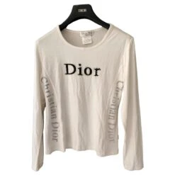 Christian Dior Tee Shirt Manche Longue Blanc Cassé