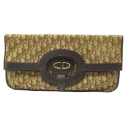 VINTAGE SAC A MAIN CHRISTIAN DIOR TOILE OBLIQUE CABAS PLIABLE POCHETTE BAG Marron