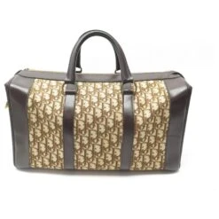VINTAGE SAC CHRISTIAN DIOR WEEKEND DE VOYAGE 40CM EN TOILE OBLIQUE MONOGRAM BAG Marron